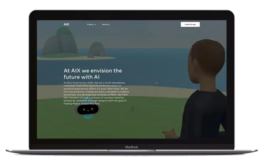Walkthrough of the internal AI demos marketing site on a laptop