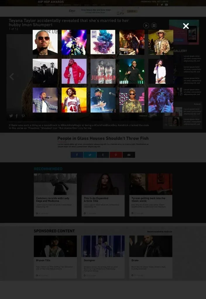 Desktop gallery with the thumbnail overlay open