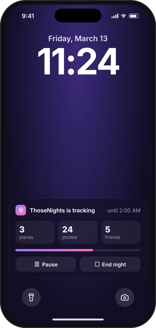 Concept lock screen live activity