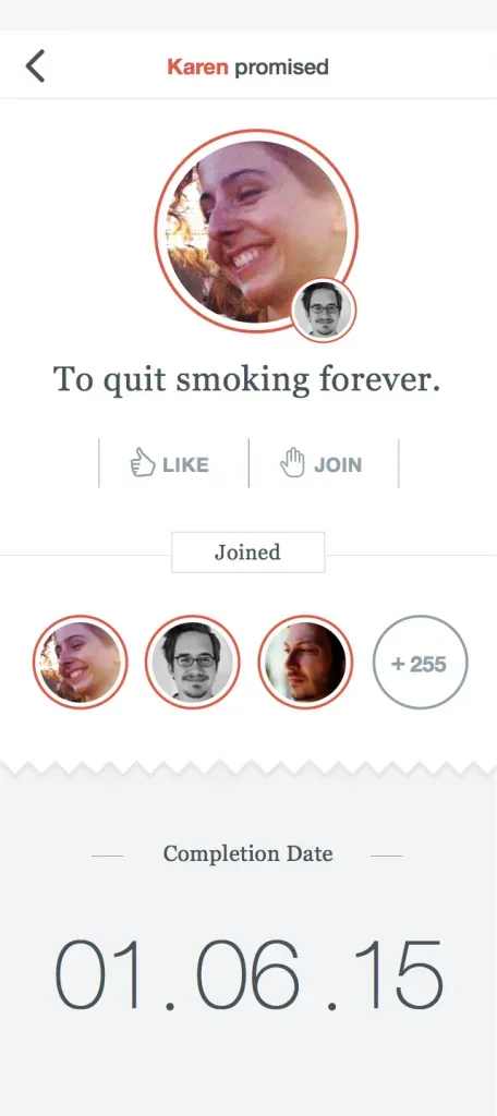 An oath with people who joined and a completion date