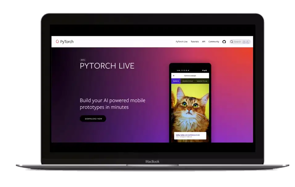 PyTorch Live app walkthrough on a laptop